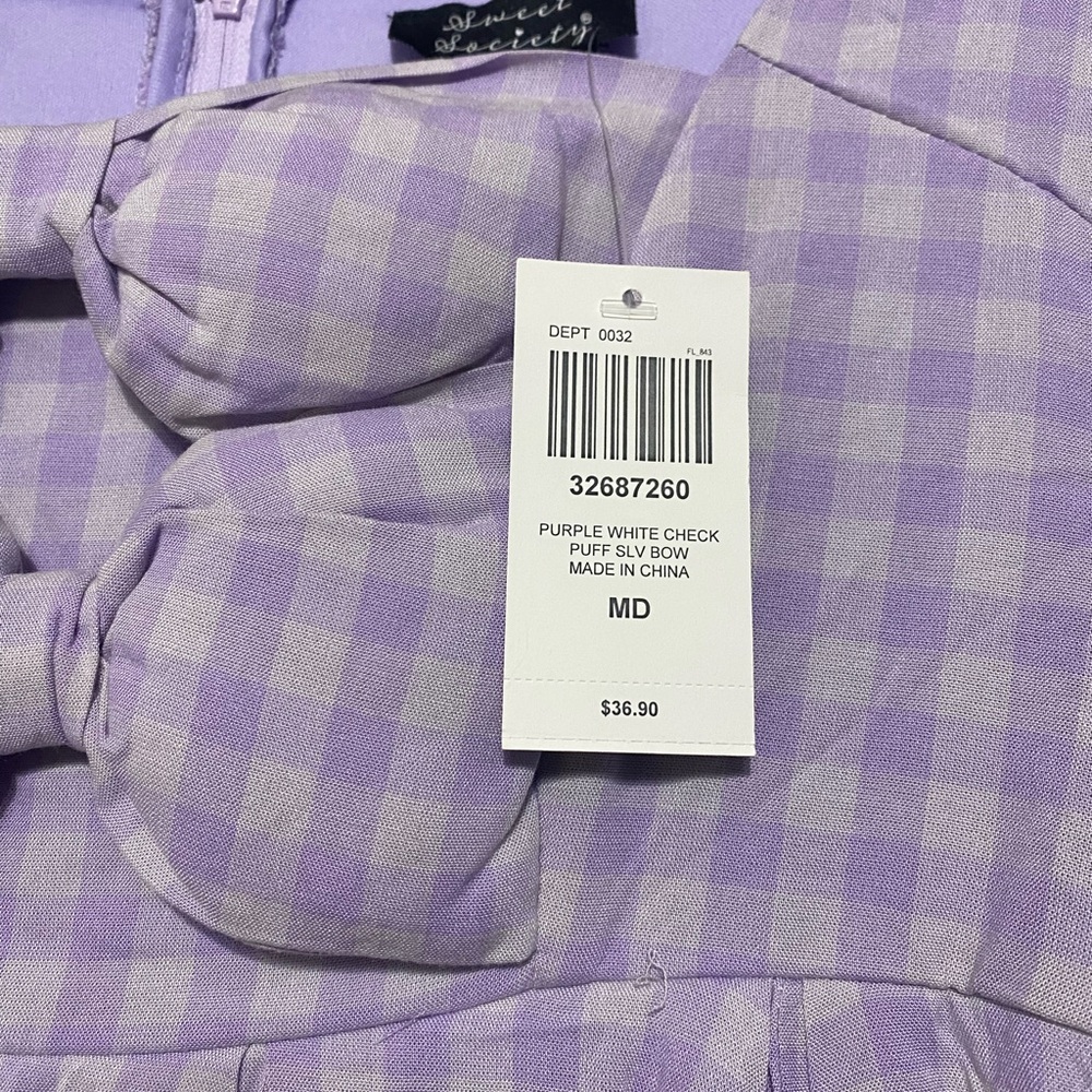 Hot Topic Purple White Check Mini Dress